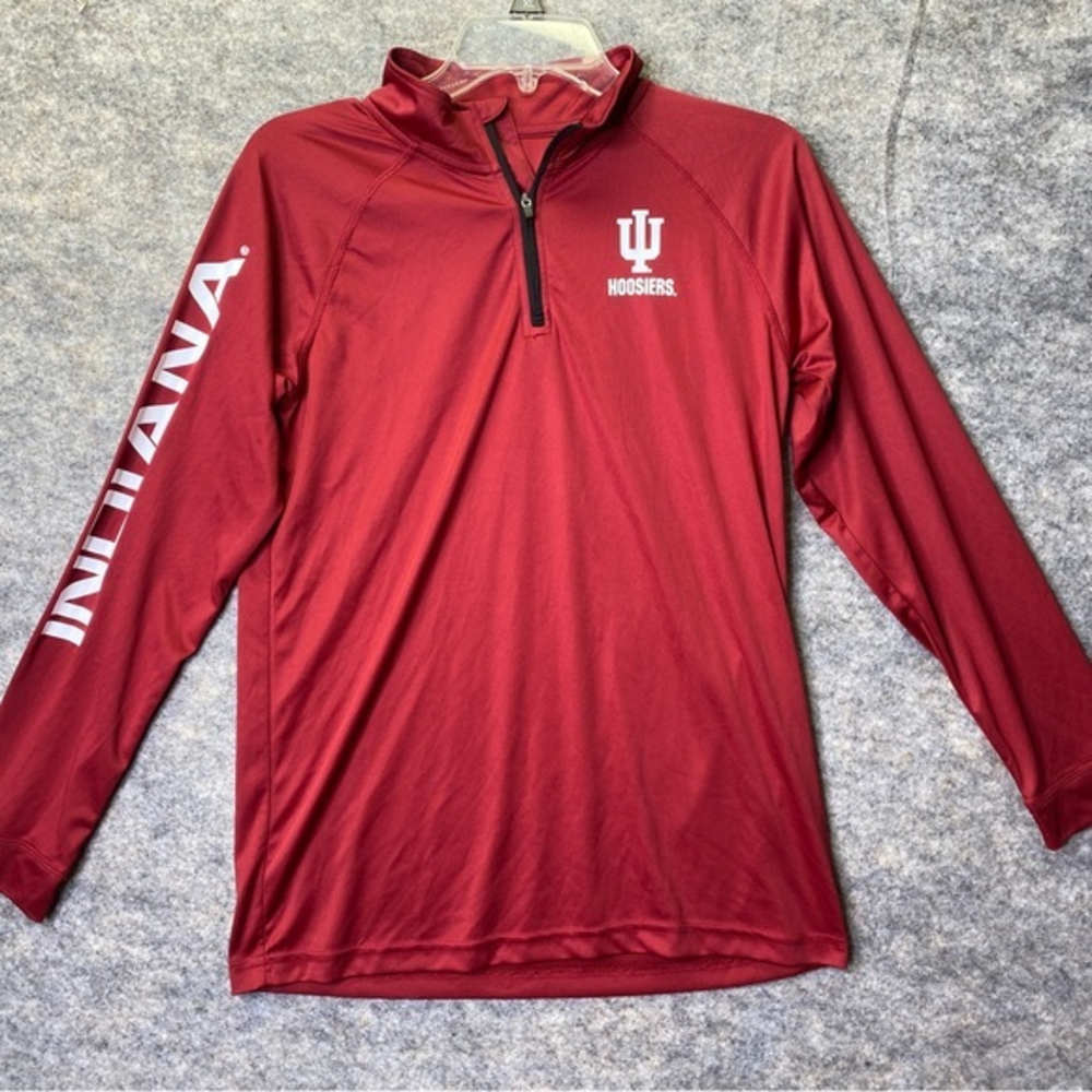 Indiana Hoosiers 1/4 Zip Pullover Shirt Youth XL Red Basketball Lightweight Soft